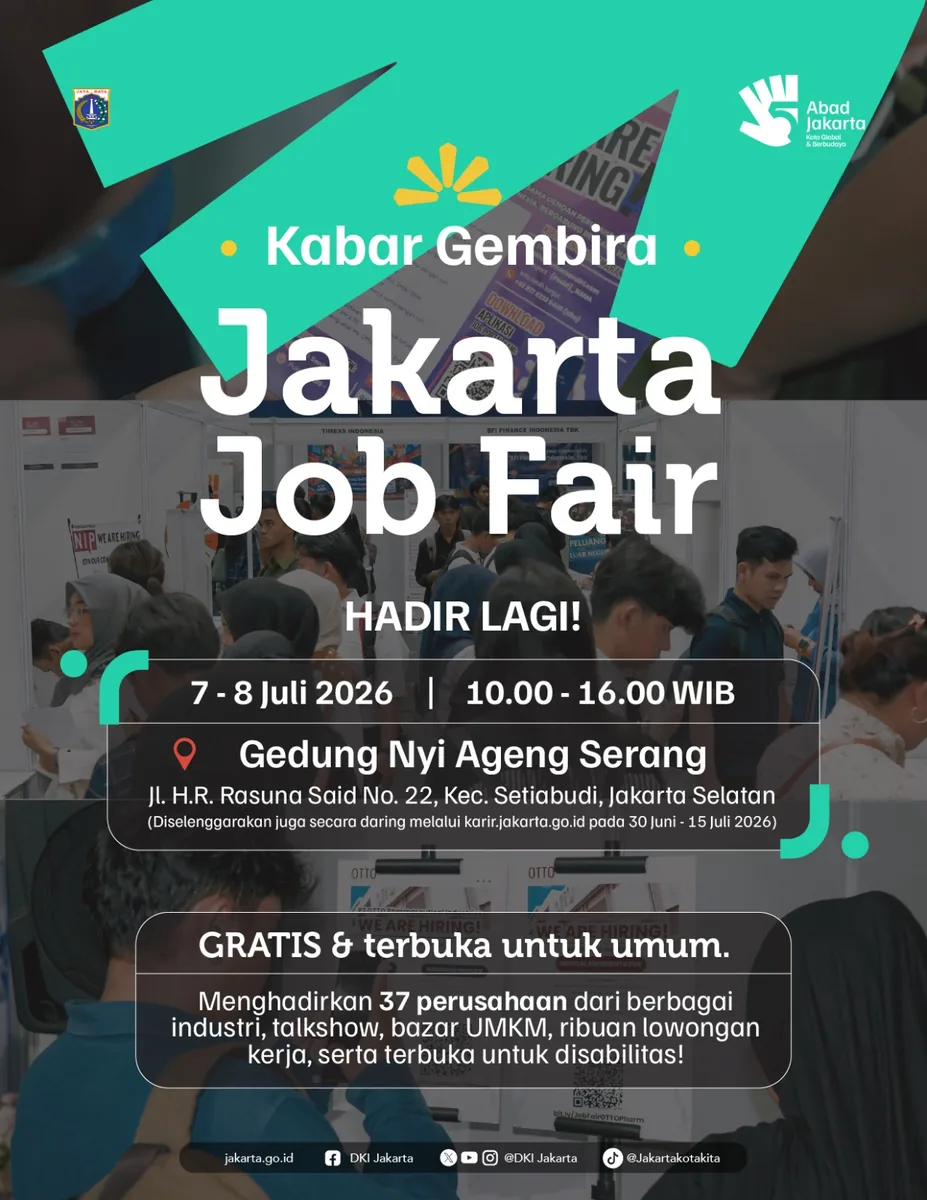 Job Fair Provinsi Kepulauan Riau 2026 (Suku Dinas TKTE Wilayah Provinsi Kepulauan Riau Barat) : 7-8 Juli 2026