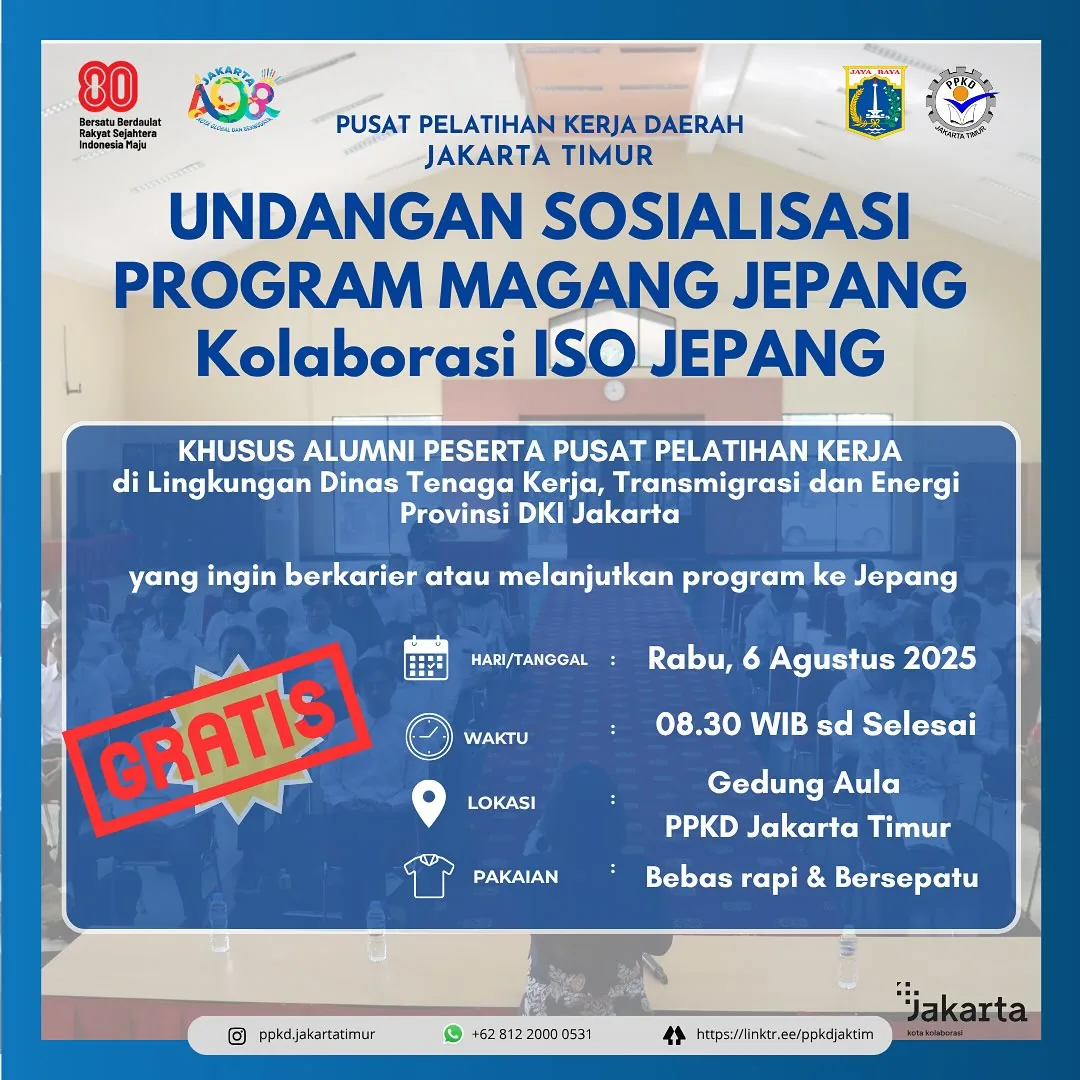 UNDANGAN SOSIALISASI PROGRAM MAGANG JEPANG – PPKD PROVINSI KEPULAUAN RIAU